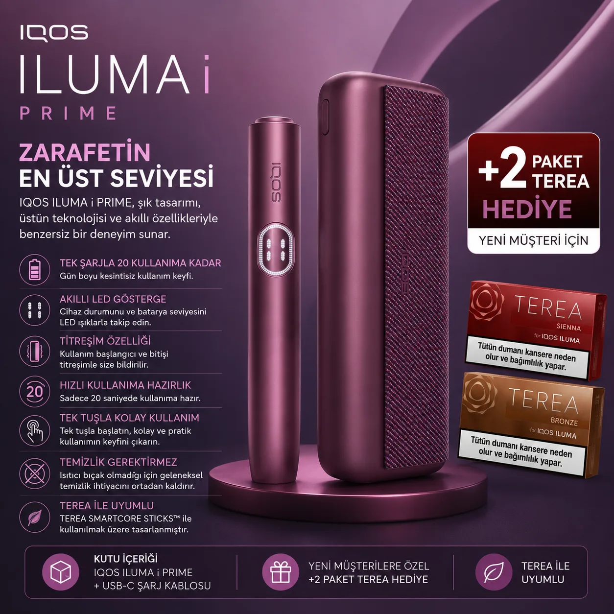 IQOS ILUMA i PRIME Bordo Kırmızı